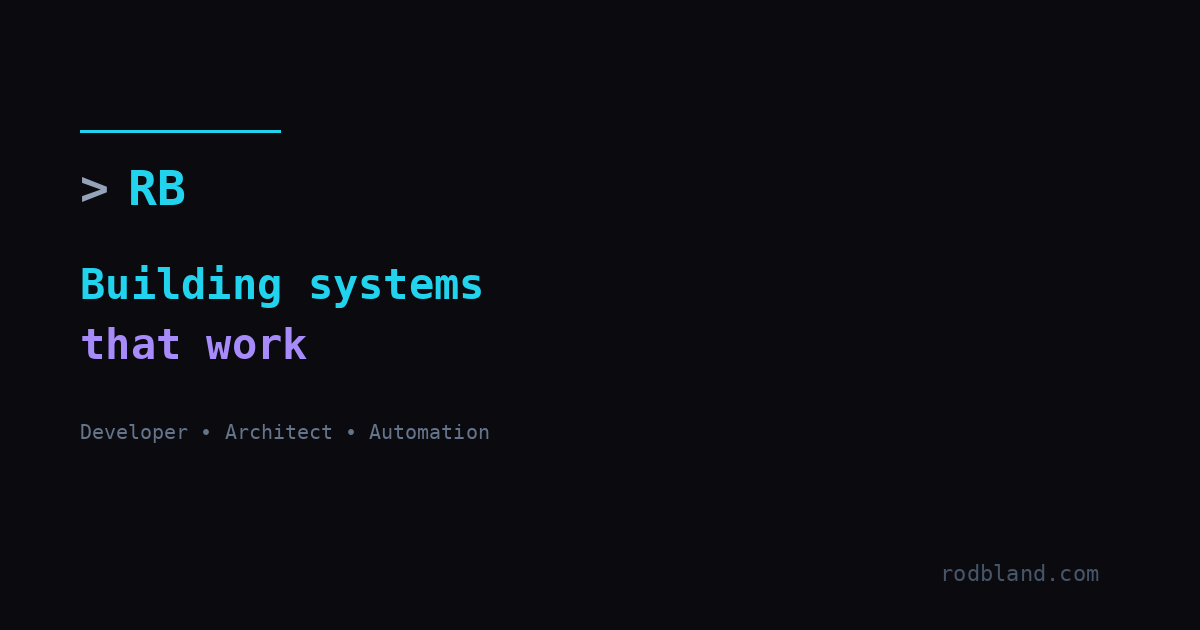 Rod Bland - Agentic Systems Engineer